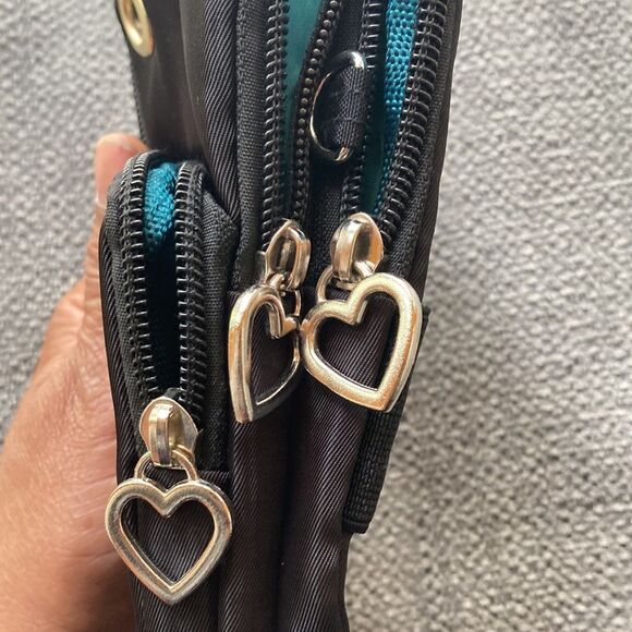 Crossbody Cell Phone Bag Black Nylon - Picture 6 of 7